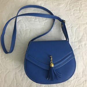 NWOT Blue Leather Crossbody Bag